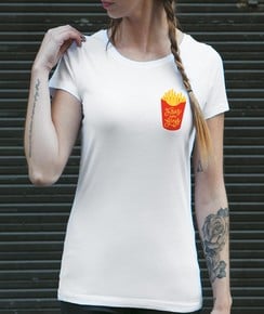 T-shirt à col rond Fries Before Guys par GRL PWR