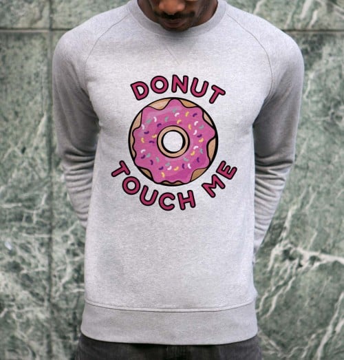 Sweat pour Homme Donut Touch Me de couleur Gris chiné