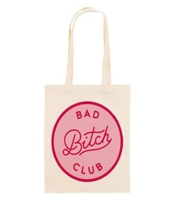 Tote Bag pour Femme Bad Bitch Club de couleur Écru