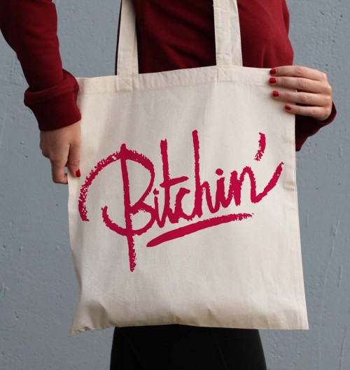 Tote Bag pour Femme Bitchin' de couleur Écru