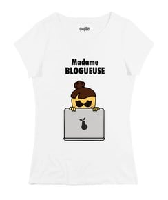 T-shirt pour Femme Madame Blogueuse de couleur Blanc