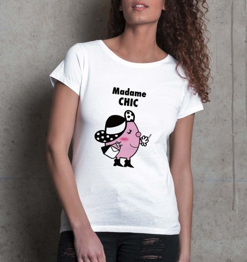 T-shirt pour Femme Madame Chic de couleur Blanc