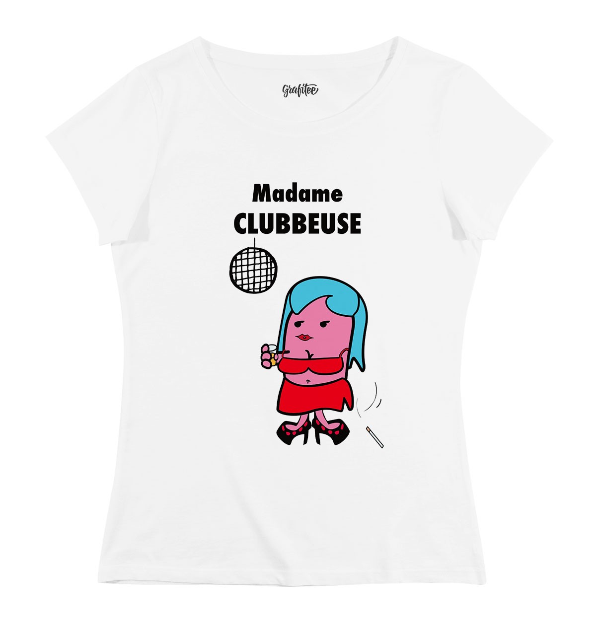 T-shirt Femme avec un Madame Clubbeuse Grafitee