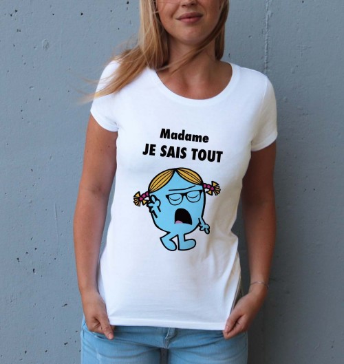 T-shirt 100% coton bio Madame Je Sais Tout