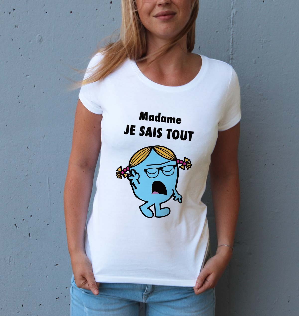 T-shirt Femme avec un Madame Je Sais Tout Grafitee