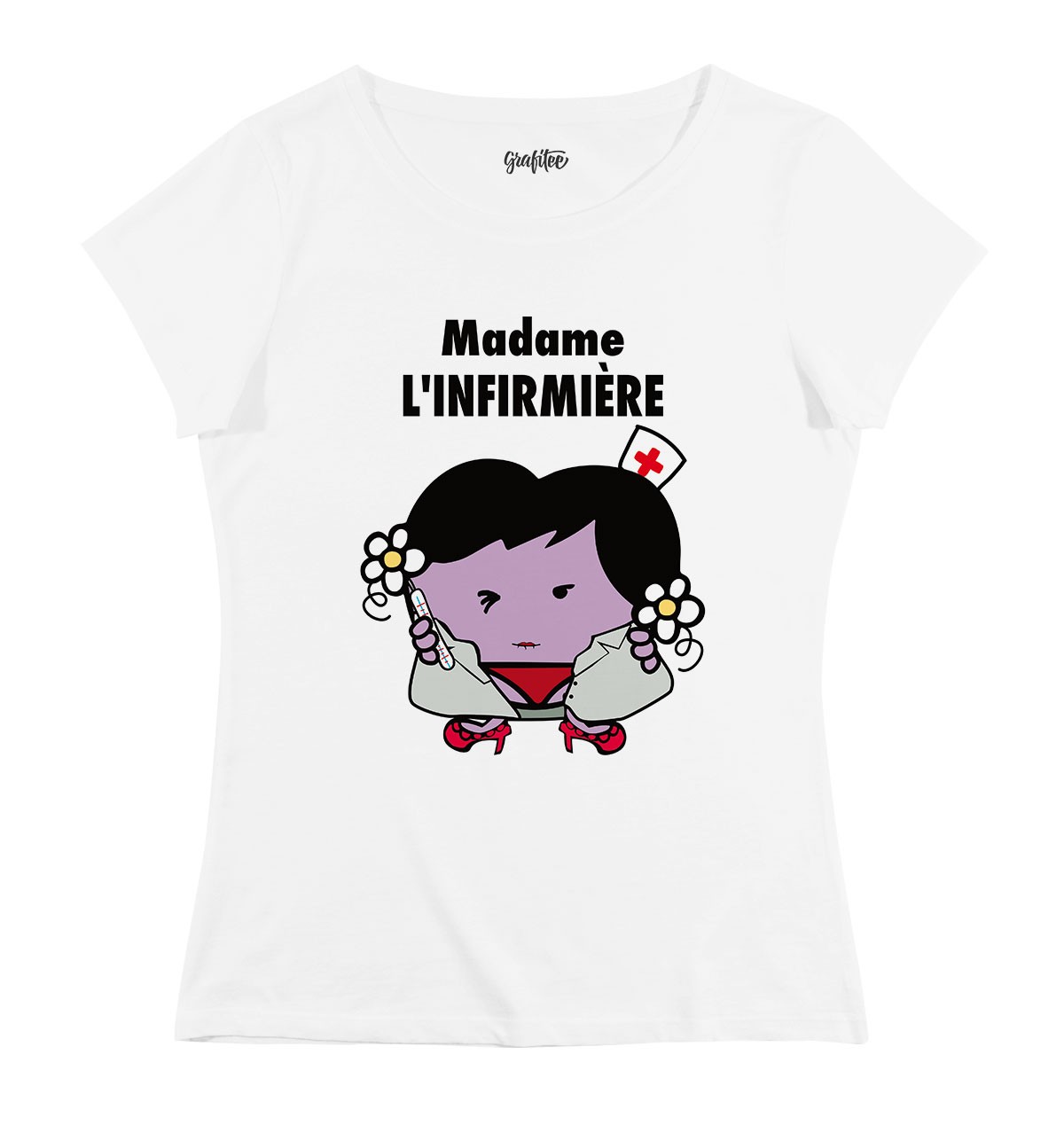 T-shirt Femme avec un Madame L’Infirmière Grafitee