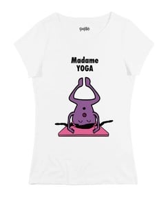T-shirt pour Femme Madame Yoga de couleur Blanc