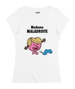 T-shirt pour Femme Madame Maladroite de couleur Blanc