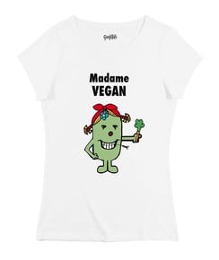 T-shirt pour Femme Madame Vegan de couleur Blanc