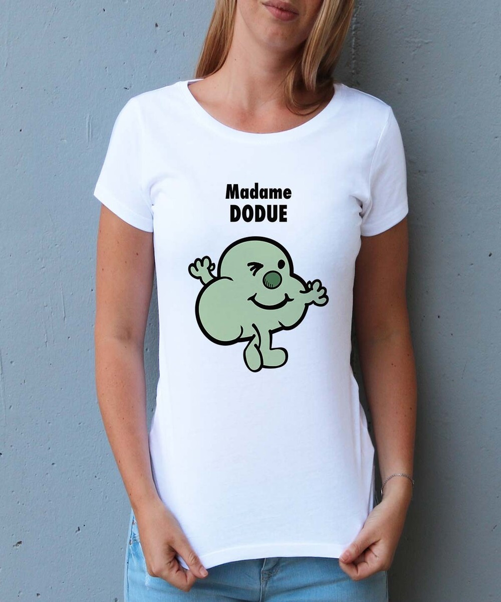 T-shirt pour Femme Madame Dodue de couleur Blanc