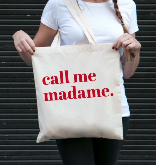 Tote Bag pour Femme Call Me Madame de couleur Écru