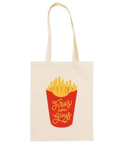 Tote Bag pour Femme Fries Before Guys de couleur Écru