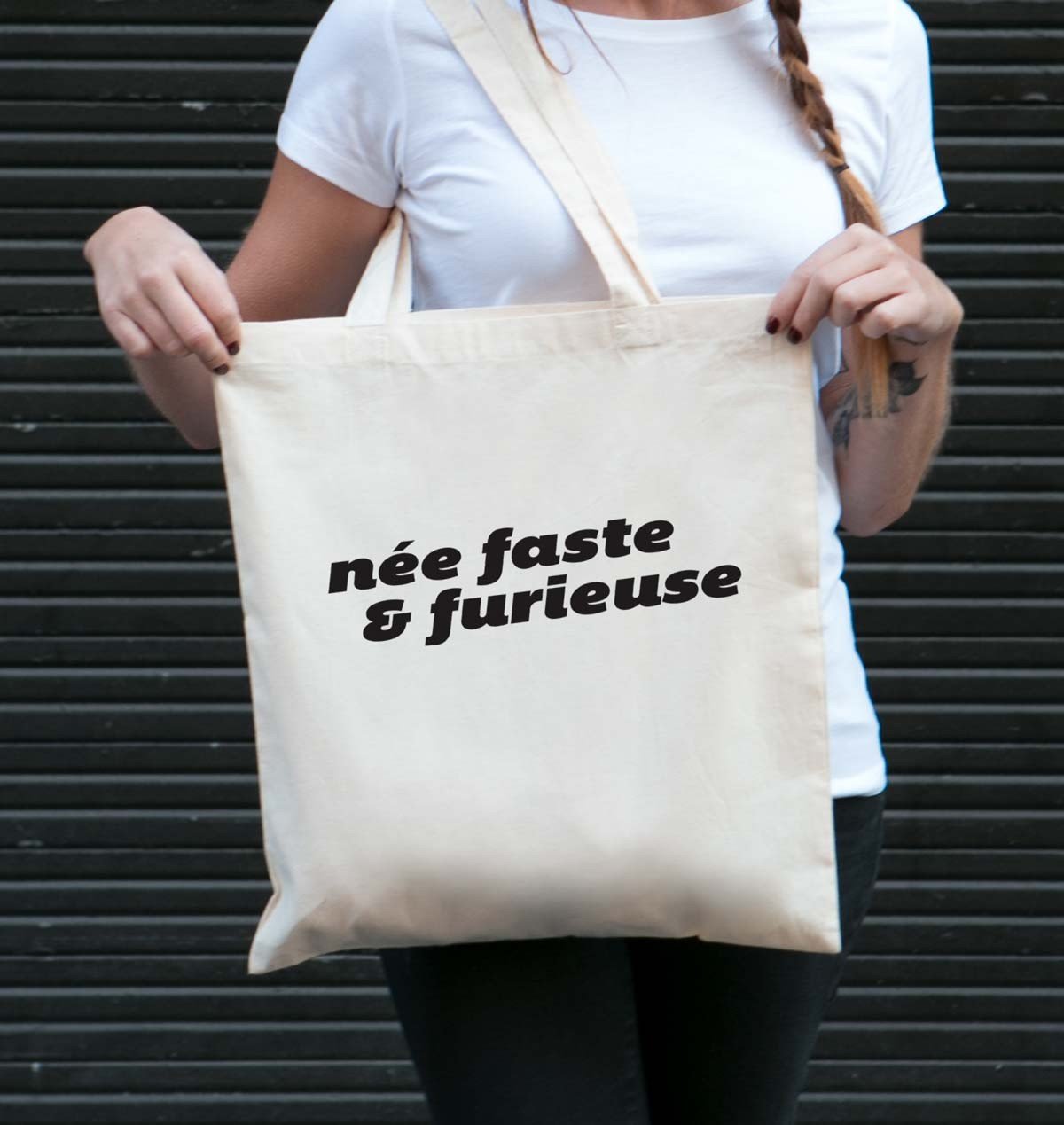Tote Bag Née Faste & Furieuse de couleur Écru par GRL PWR