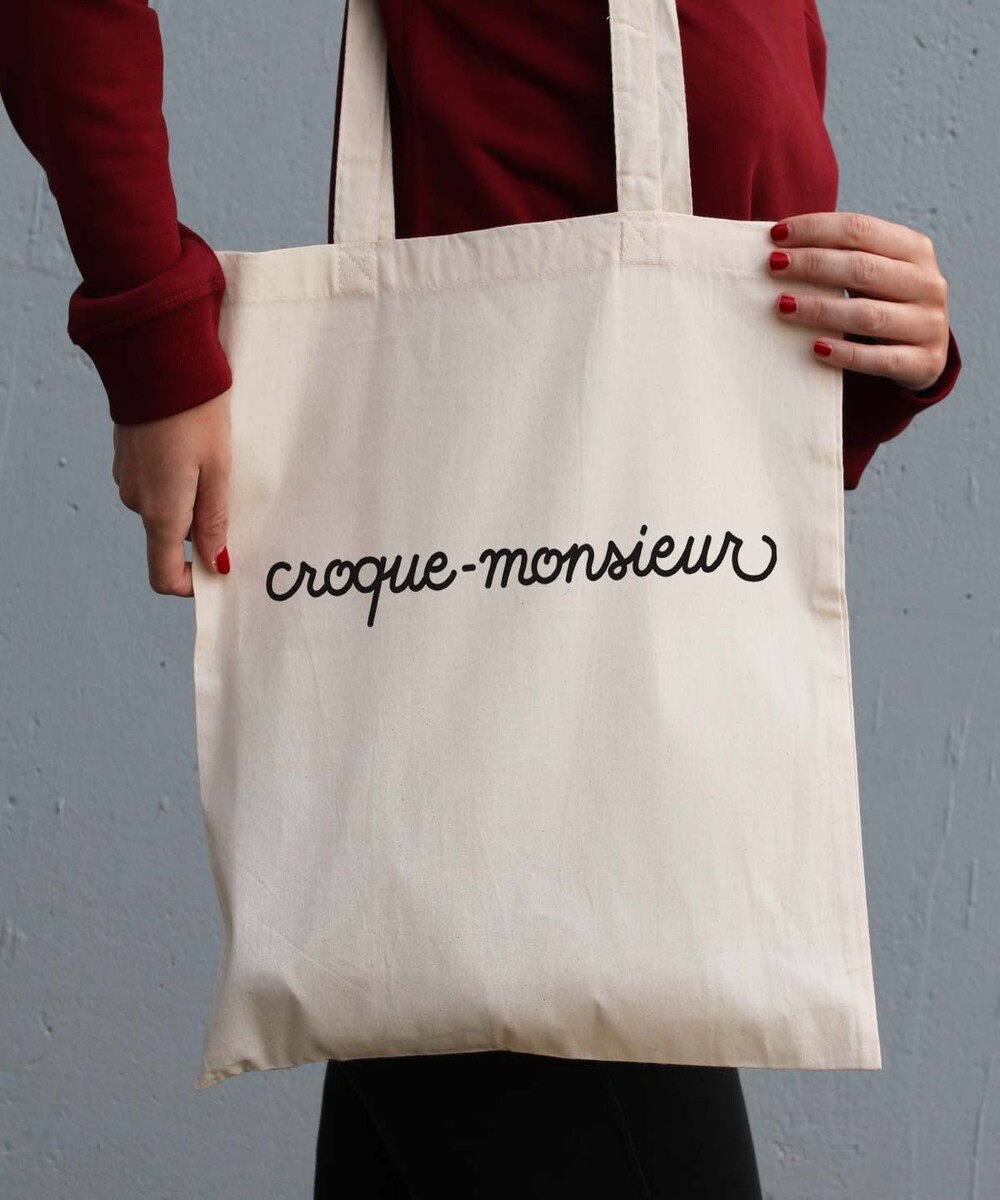 Tote Bag pour Femme Croque-Monsieur de couleur Crème