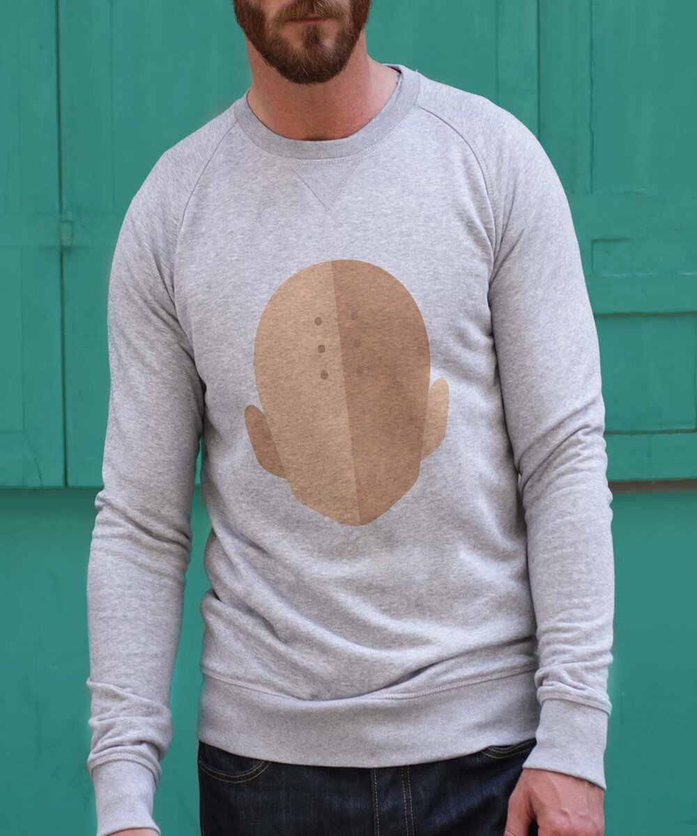 Sweat pour Homme Abstract Krilin de couleur Gris chiné