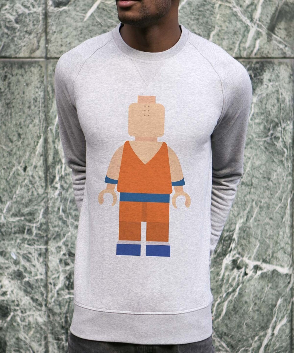 Sweat pour Homme Lego Krilin de couleur Gris chiné