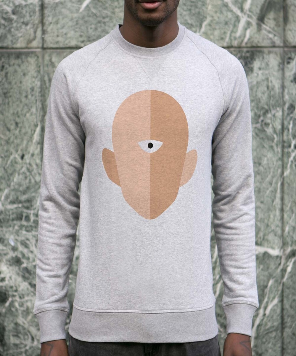Sweat pour Homme Abstract Shin Han de couleur Gris chiné