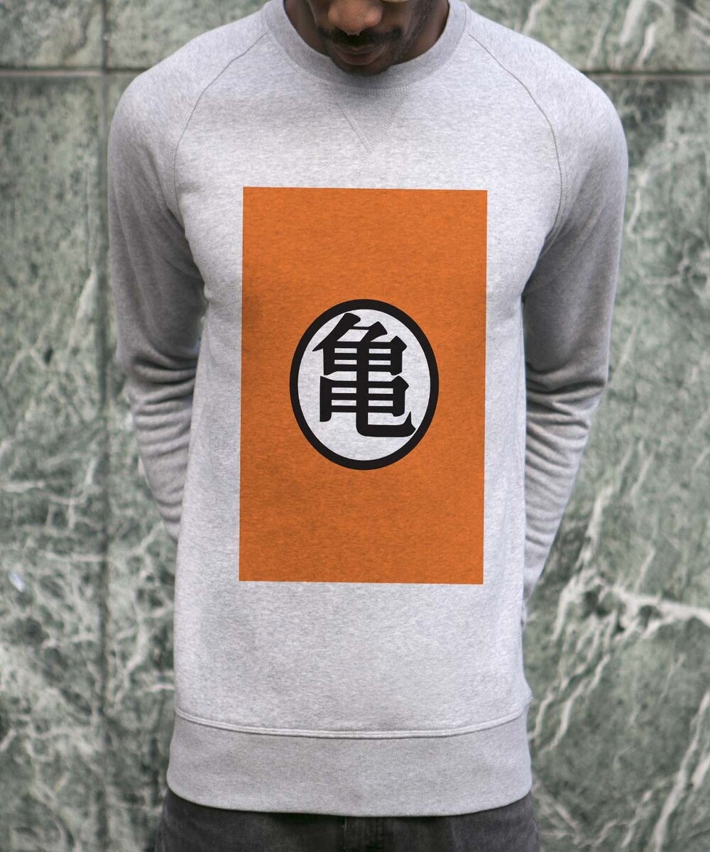Sweat pour Homme Logo Kamé Sennin de couleur Gris chiné