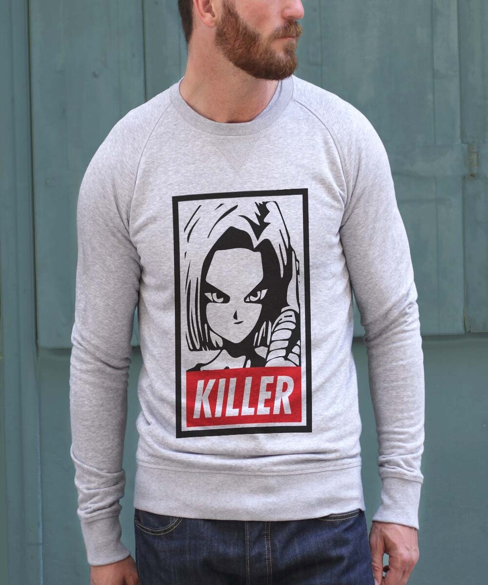 Sweat pour Homme C-18 de couleur Gris chiné