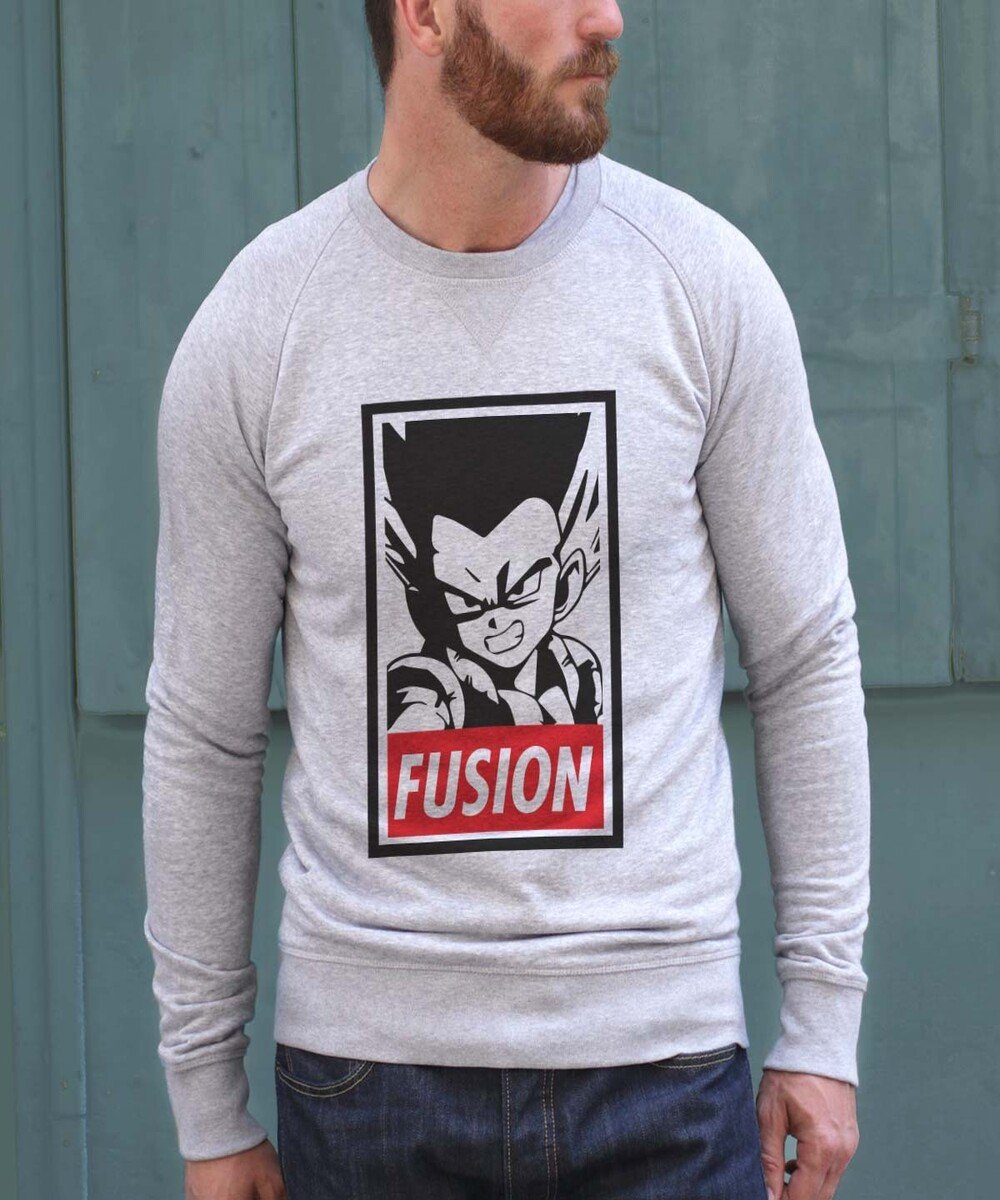 Sweat pour Homme Gotenks Fusion de couleur Gris chiné
