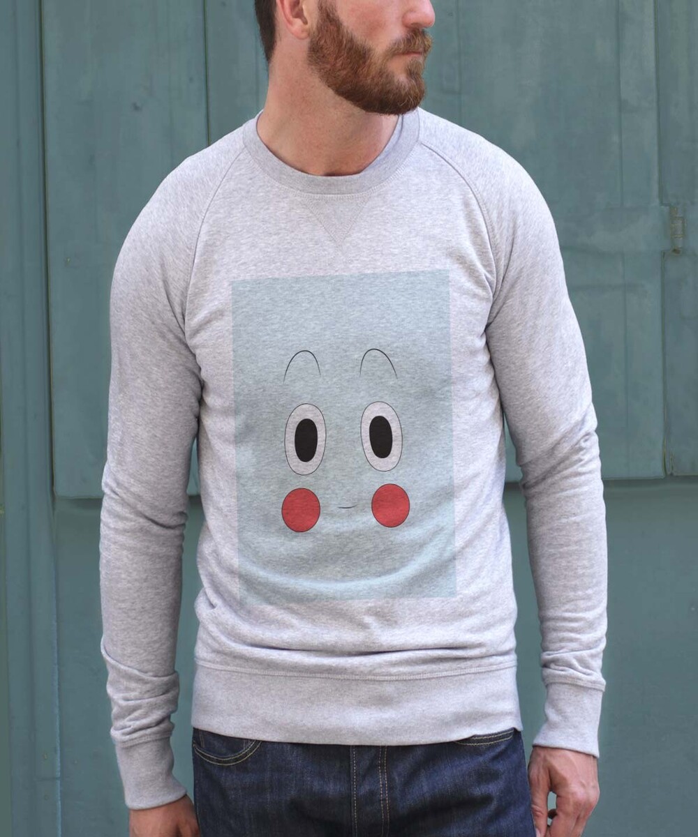 Sweat pour Homme Flat Chaozu de couleur Gris chiné
