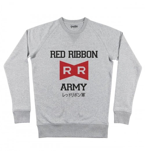 Sweat pour Homme Red Ribbon Army de couleur Gris chiné
