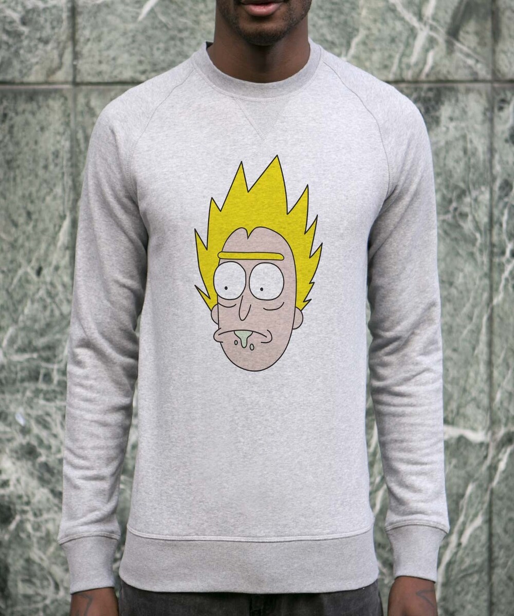 Sweat pour Homme Rick Super Guerrier de couleur Gris chiné