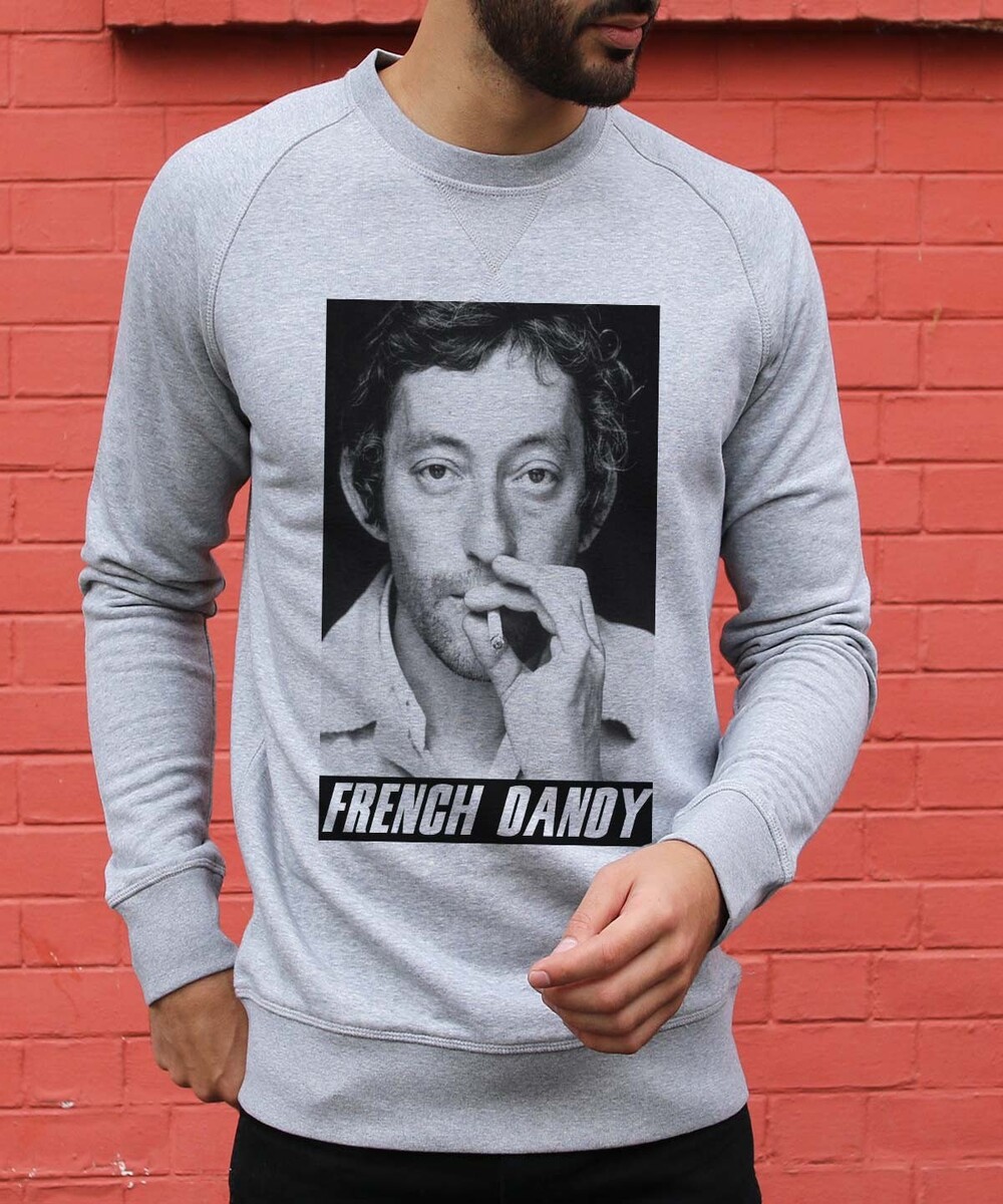 Sweat pour Homme French Dandy de couleur Gris chiné