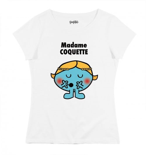 T-shirt pour Femme Madame Coquette de couleur Blanc