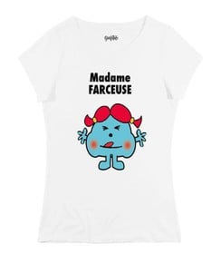 T-shirt pour Femme Madame Farceuse de couleur Blanc
