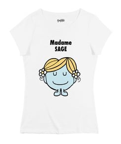 T-shirt pour Femme Madame Sage de couleur Blanc