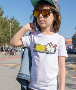 T-shirt pour Enfants Camping (enfant) de couleur Blanc