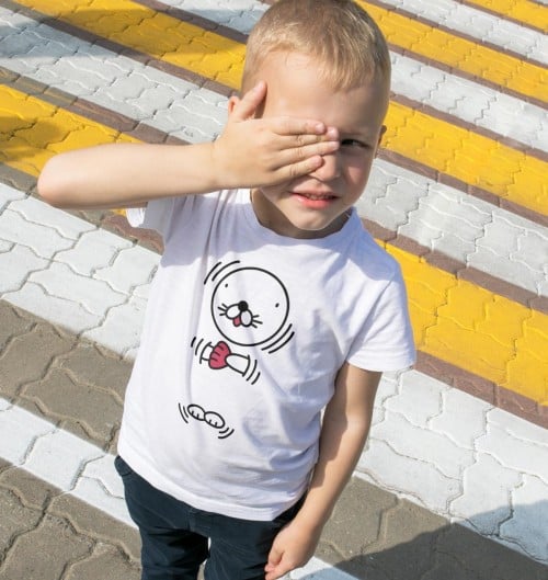 T-shirt pour Enfants Bonobono de couleur Blanc