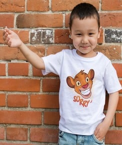 T-shirt pour Enfants Simba Sorry de couleur Blanc