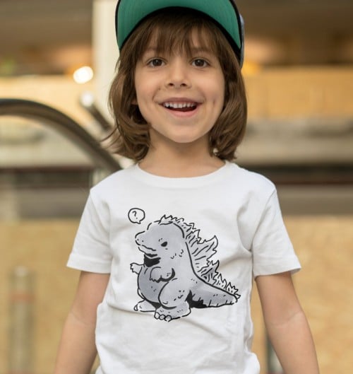T-shirt pour Enfants Baby Godzilla de couleur Blanc
