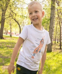 T-shirt pour Enfants Saucisse Roulettes de couleur Blanc