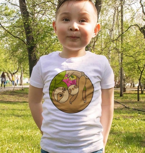 T-shirt pour Enfants Bras du paresseux de couleur Blanc