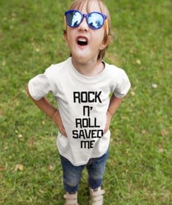 T-shirt pour Enfants Rock n' roll saved me de couleur Blanc