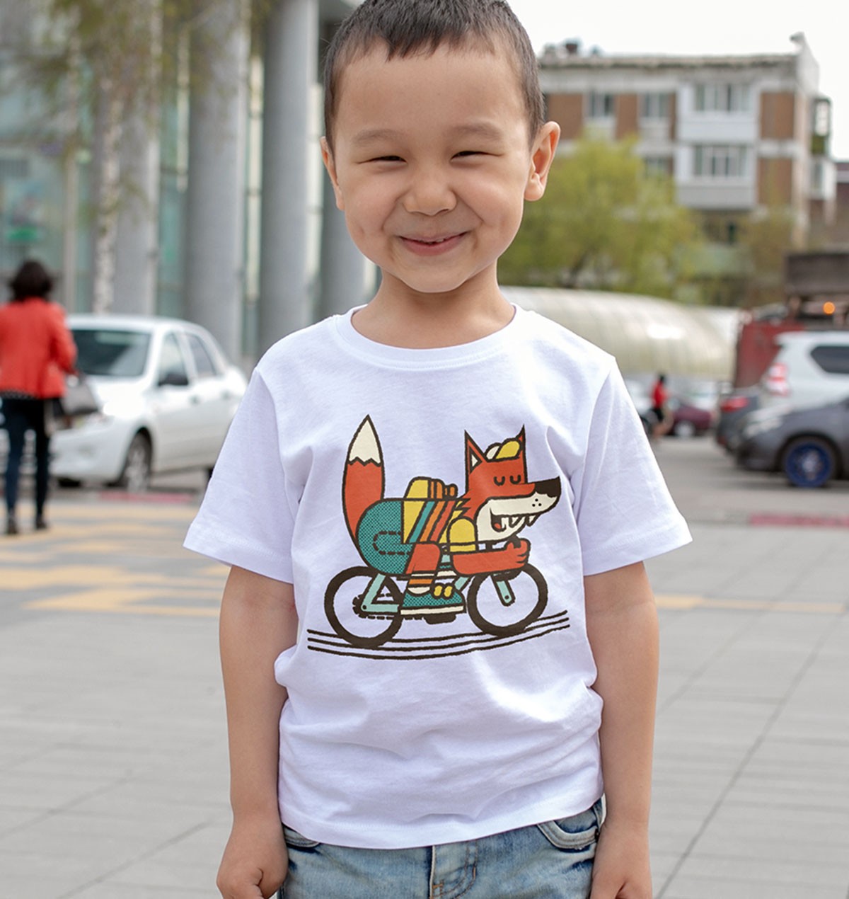 T-shirt Enfants avec un Rolling Fox (enfant) Grafitee