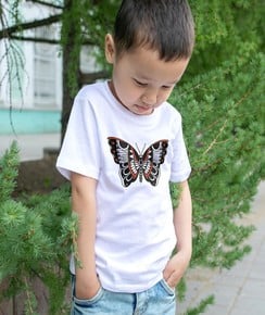 T-shirt pour Enfants Papillon de couleur Blanc