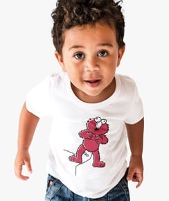 T-shirt pour Enfants Elmo Sésame Street de couleur Blanc