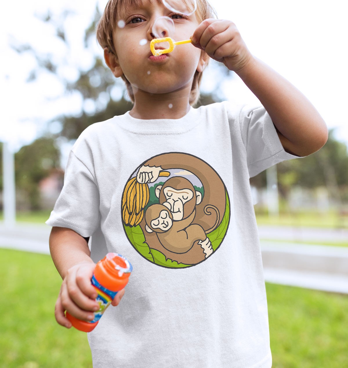T-shirt Enfants avec un Chimpanzé (enfant) Grafitee