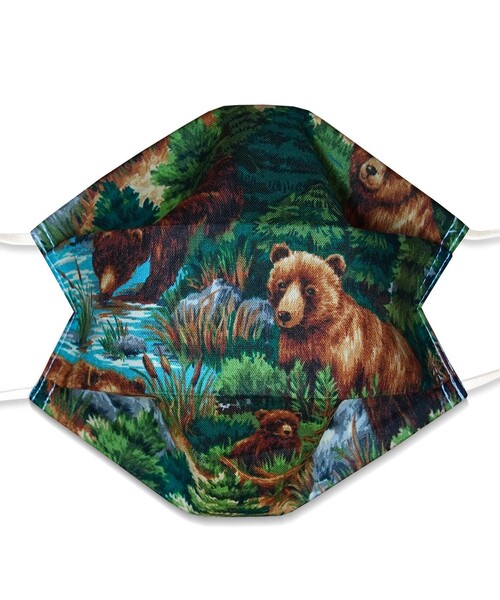 Masque motifs Ours - Tissu coton Grafitee