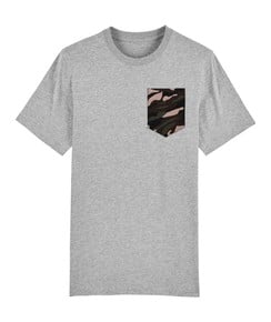 Tee-shirt pour Homme à Poche Camo de couleur Gris chiné