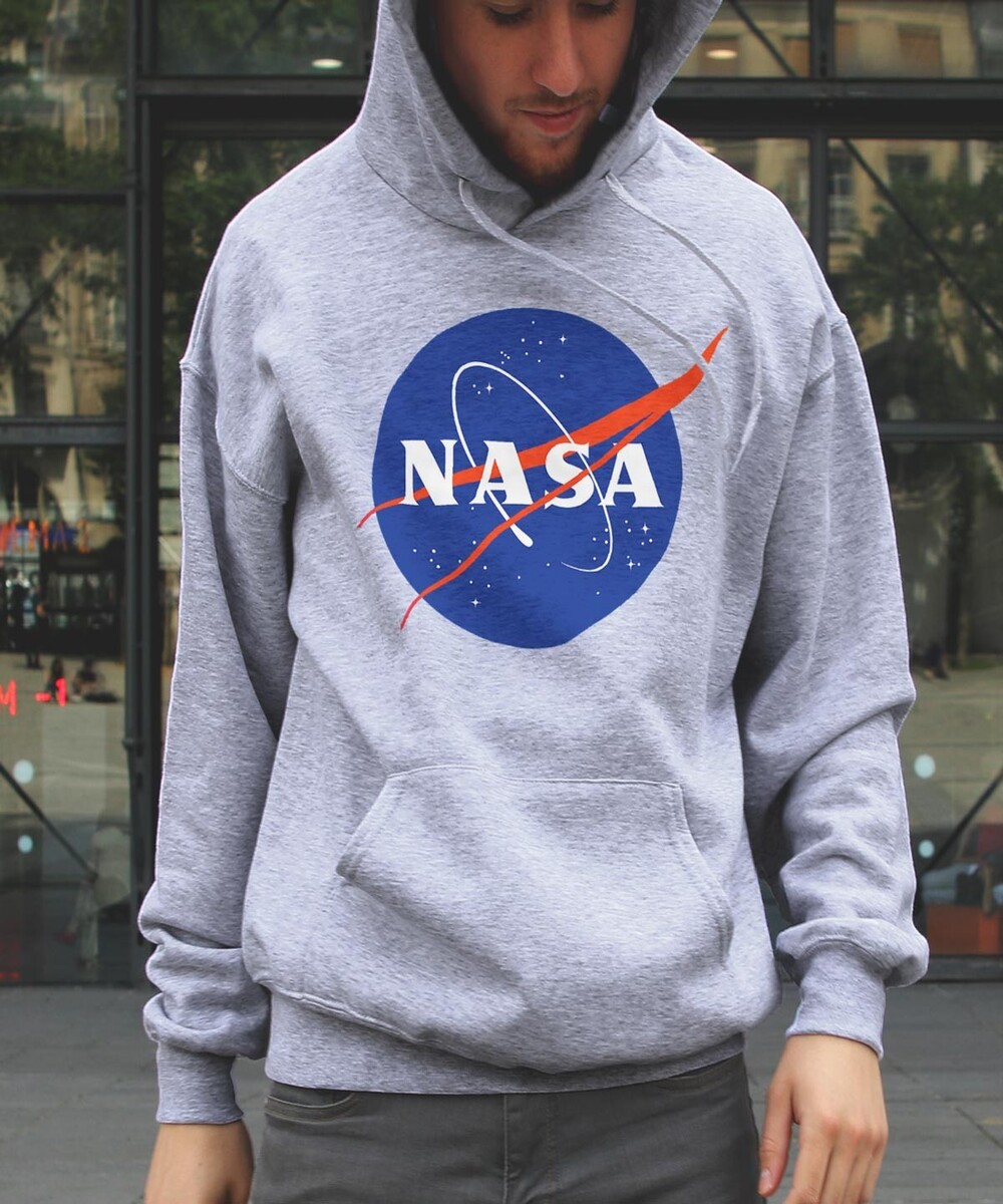 Hoodie logo NASA pour Homme de couleur Gris chiné