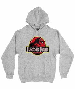 Hoodie Jurassic Park pour Homme de couleur Gris chiné