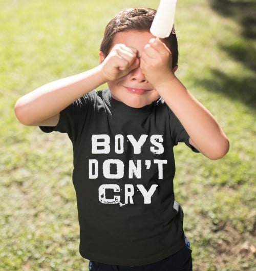 T-shirt pour Enfants Boys don't cry de couleur Noir