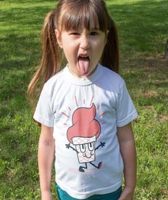 T-shirt pour Enfants Glace sur pattes (enfant) de couleur Blanc