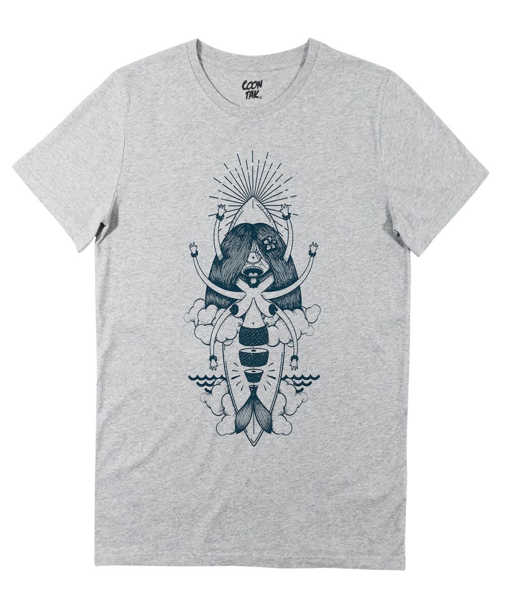 T-shirt pour Homme Mermaid Sushi (en promo) de couleur Gris chiné