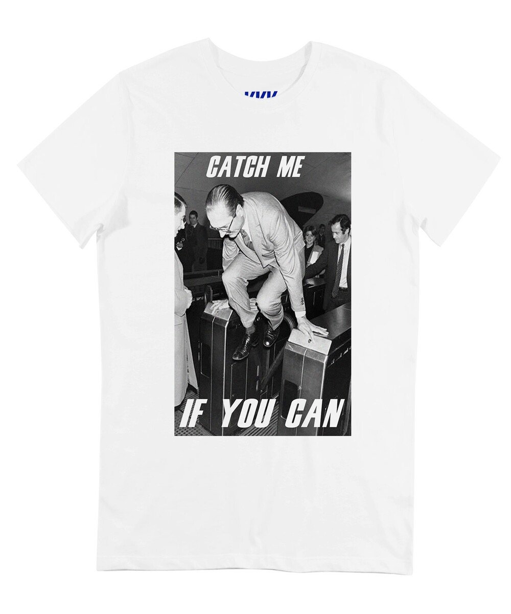 T-shirt pour Homme Chirac Catch Me (en promo) de couleur Blanc